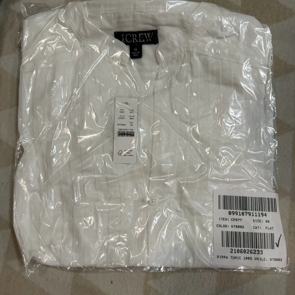 J crew white Pintuck top in cotton voile